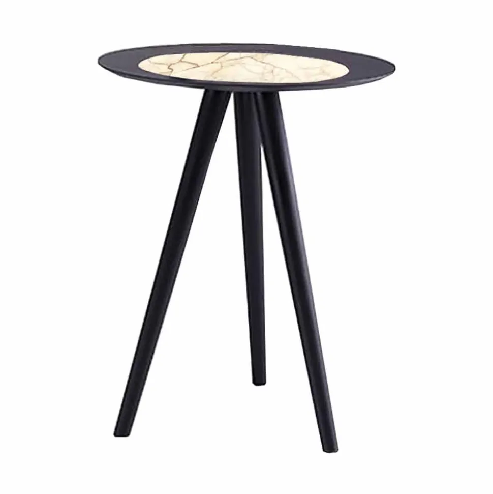 Tavolino da Salotto Moderno con Piano Rotondo in Gres Made in Italy - Stoccarda