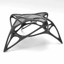 Tavolino da salotto moderno in vetro e Solid Surface Lunar Table#2