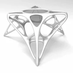 Tavolino da salotto moderno in vetro e Solid Surface Lunar Table#2
