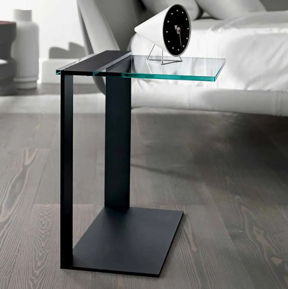 Tavolino da Salotto Moderno Metallo e Vetro Fumè o Chiaro Made in Italy – Teilor