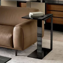 Tavolino da Salotto Moderno Metallo e Vetro Fumè o Chiaro Made in Italy – Teilor