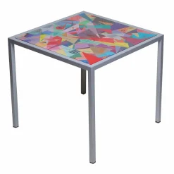 Tavolino da salotto moderno 50x50cm in metallo Nina, made in Italy