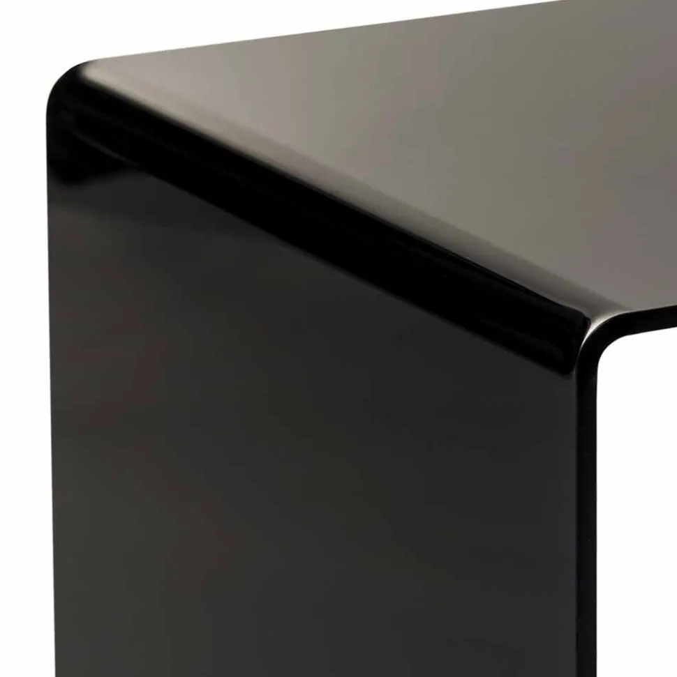 Tavolino da salotto nero moderno 40x40cm Terry Small, made in Italy