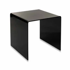Tavolino da salotto nero moderno 40x40cm Terry Small, made in Italy