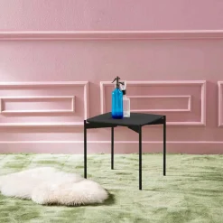Tavolino da Salotto Quadrato in Ceramica e Metallo di Design Moderno – Istrice
