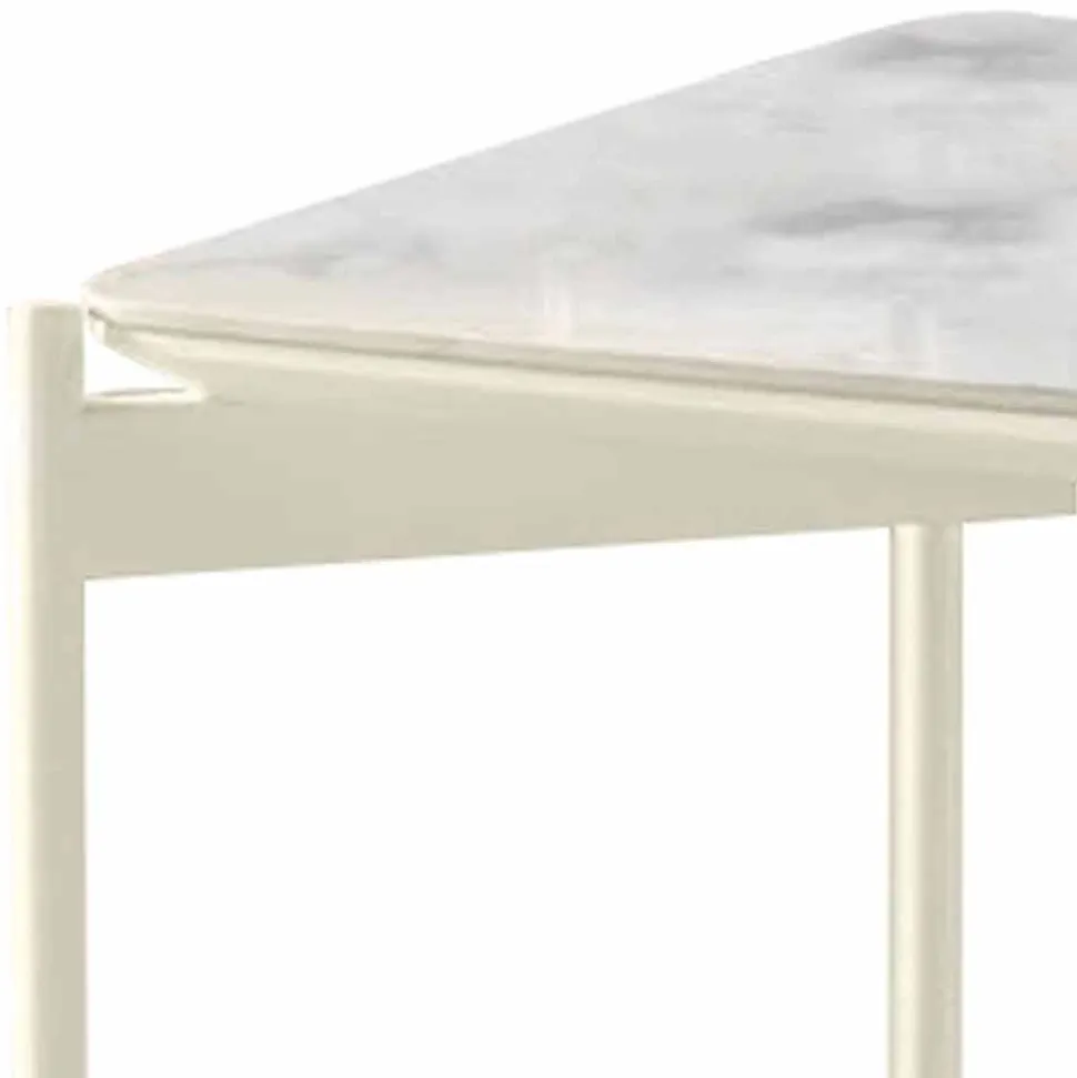 Tavolino da Salotto Quadrato in Ceramica e Metallo di Design Moderno – Istrice