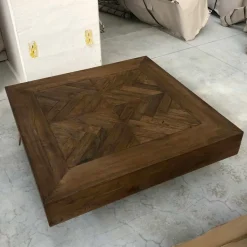 Tavolino da Salotto Quadrato in Legno Tropicale Riciclato - Slide