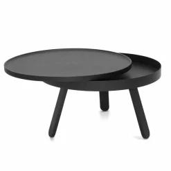 Tavolino da Salotto Rotondo di Design in Legno Massello e Metallo - Salerno