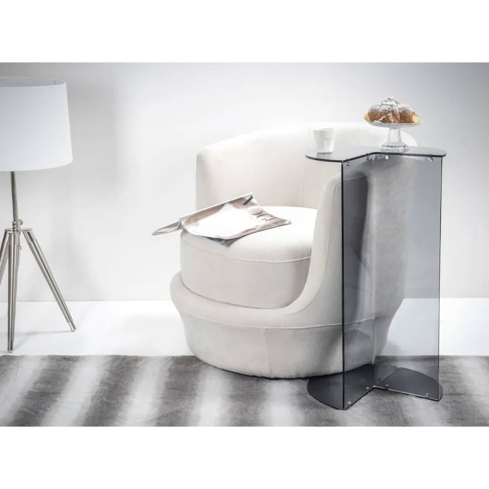 Tavolino da Salotto Rotondo in Plexiglass Trasparente Made in Italy - Tabli