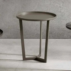 Tavolino da Salotto Rotondo in Metallo Verniciato Made in Italy, di Lusso - Mina