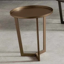 Tavolino da Salotto Rotondo in Metallo Verniciato Made in Italy, di Lusso - Mina
