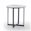 Tavolino da Salotto Rotondo in Gres e Metallo Moderno Made in Italy - Albert