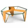 Tavolino da Salotto Sagomato in Vetro e Legno Realizzato in Italia - Mumbai