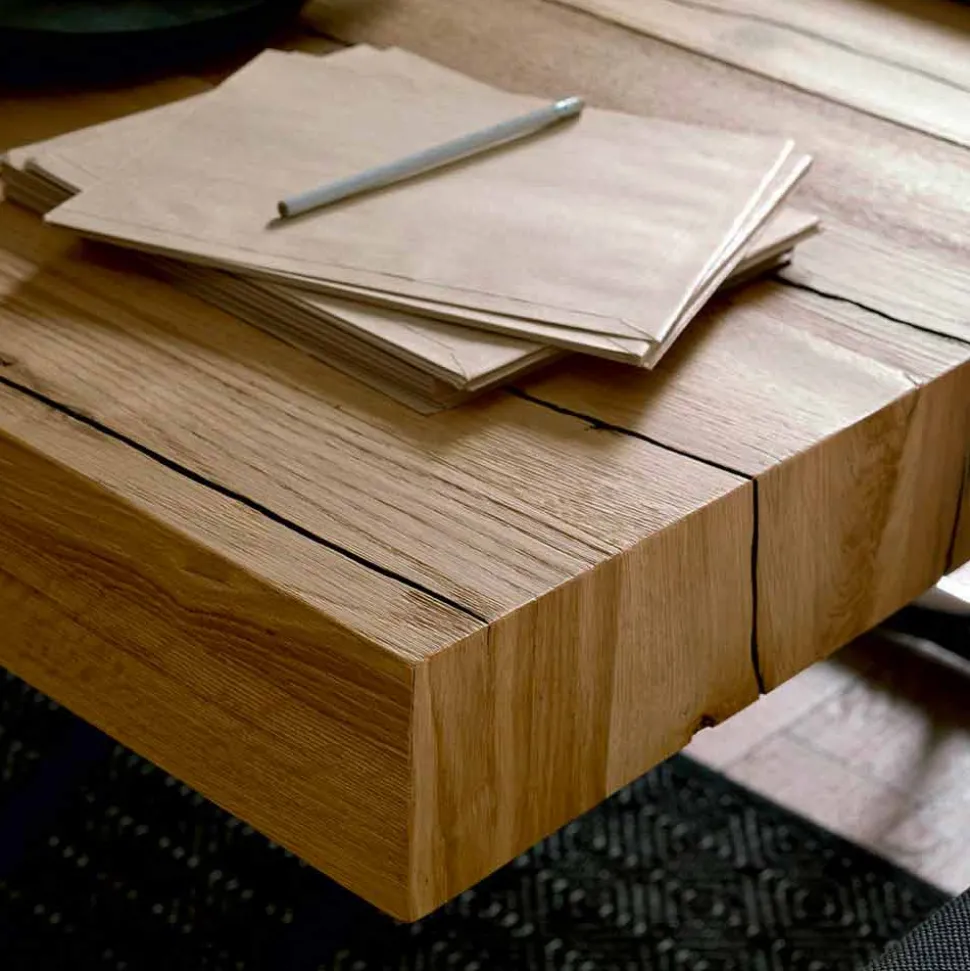 Tavolino da Salotto Trasformabile in Legno Massiccio Made in Italy - Trabucco