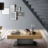Tavolino da Salotto Trasformabile in Legno e Acciaio Made in Italy - Demetro
