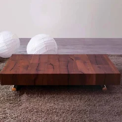 Tavolino da Salotto Trasformabile in Legno e Metallo Made in Italy - Patroclo