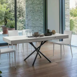 Tavolino da Salotto Trasformabile in Legno e Metallo, Made in Italy - Sanrocco