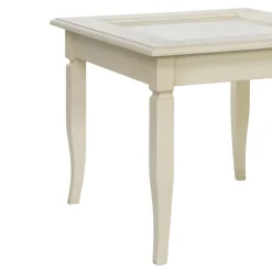Tavolino da Soggiorno con Bacheca Tappezzata in Vetro Made in Italy - Demetra