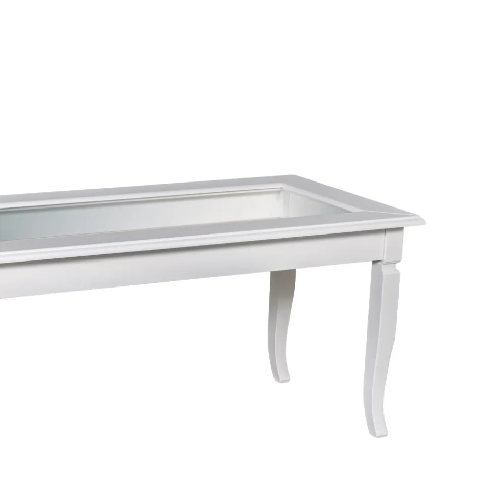 Tavolino da Soggiorno con Bacheca in Vetro Made in Italy - Demetra