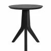 Tavolino da Soggiorno di Legno Laccato Nero Design Tondo Moderno - Sperone