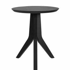 Tavolino da Soggiorno di Legno Laccato Nero Design Tondo Moderno - Sperone
