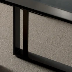 Tavolino da Soggiorno in Metallo e Vetro di Design Geometrico - Zigozago