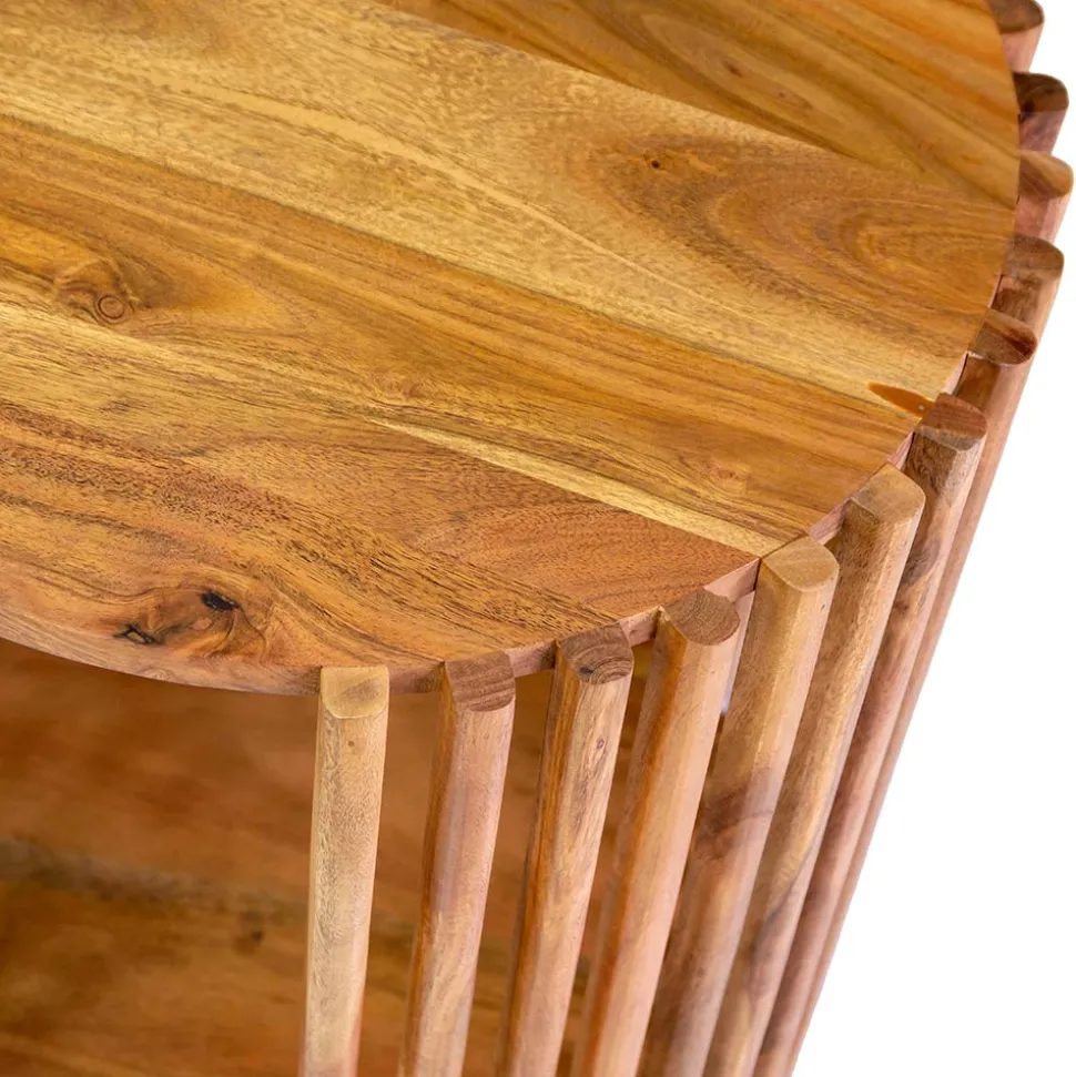 Tavolino da Soggiorno Realizzato in Legno di Acacia - Vortice