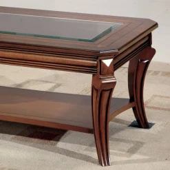 Tavolino da Soggiorno Rettangolare con Piano in Vetro Made in Italy - Gaol