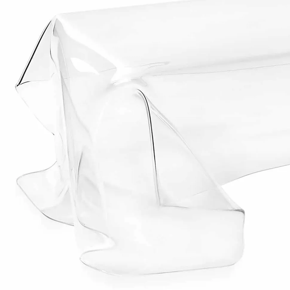 Tavolino design moderno in plexiglass trasparente drappeggiato Asia