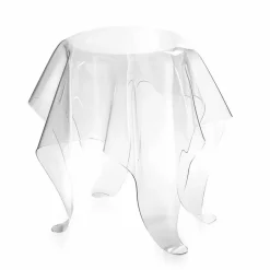 Tavolino design moderno in plexiglass trasparente Otto, made in Italy