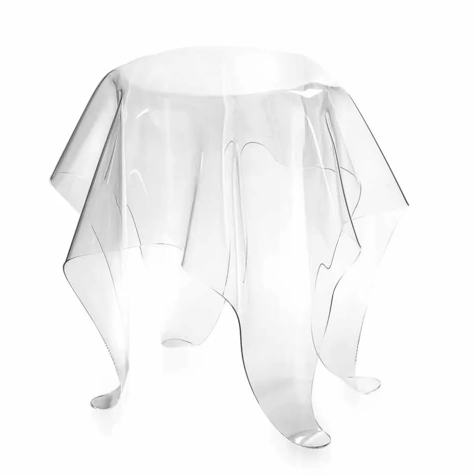 Tavolino design moderno in plexiglass trasparente Otto, made in Italy