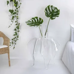 Tavolino design moderno in plexiglass trasparente Otto, made in Italy