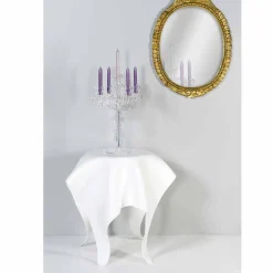Tavolino design moderno in plexiglass bianco Otto, made in Italy