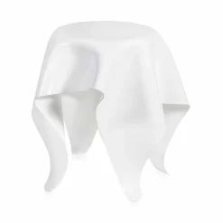 Tavolino design moderno in plexiglass bianco Otto, made in Italy