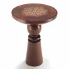 Tavolino di design con piano decoro in ottone, diametro 45 cm, Sanni