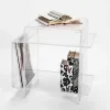 Tavolino di design in plexiglass con tre ripiani made in Italy, Gosto