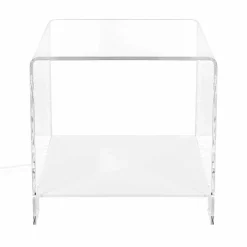 Tavolino di design in plexiglass con luce led made in Italy, Chiusi