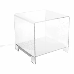 Tavolino di design in plexiglass con luce led made in Italy, Chiusi
