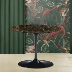 Tavolino Eero Saarinen H 41 con Piano in Marmo Emperador Dark Realizzato in Italia - Scarlet