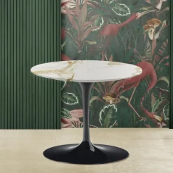 Tavolino Eero Saarinen H 39 con Piano in Marmo Calacatta Oro Made in Italy - Scarlet