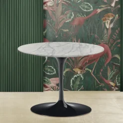 Tavolino Eero Saarinen H 41 in Marmo di Carrara Statuarietto Realizzato in Italia - Scarlet