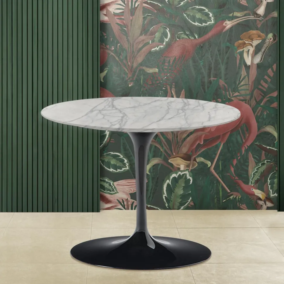 Tavolino Eero Saarinen H 41 in Marmo di Carrara Statuarietto Realizzato in Italia - Scarlet