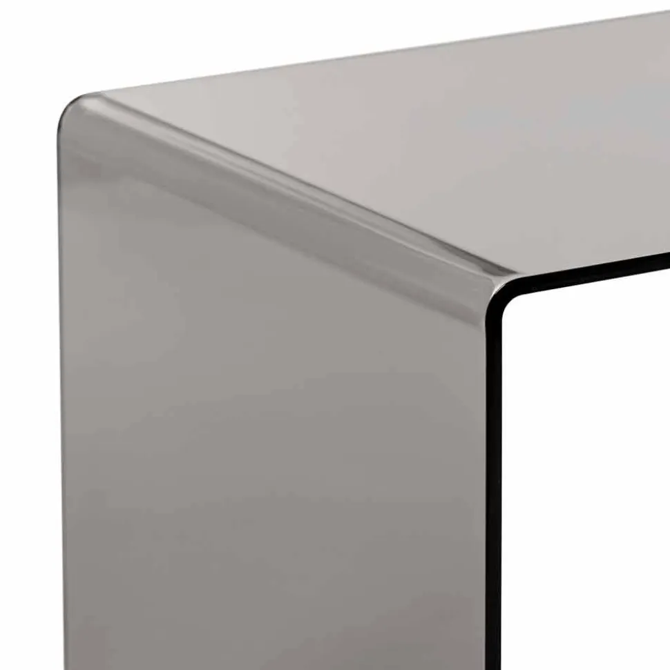 Tavolino fumé design moderno 50x50cm Terry Big, made in Italy