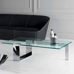 Tavolino in Vetro Extrachiaro da Salotto di Design Moderno Made in Italy – Scoby