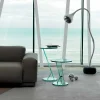 Tavolino Lato Divano da Salotto in Vetro Extrachiaro Made in Italy - Tarzan