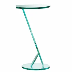 Tavolino Lato Divano da Salotto in Vetro Extrachiaro Made in Italy - Tarzan