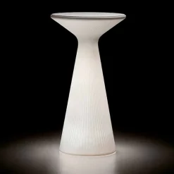 Tavolino Luminoso da Esterno con Piano Rotondo in HPL Made in Italy - Desmond
