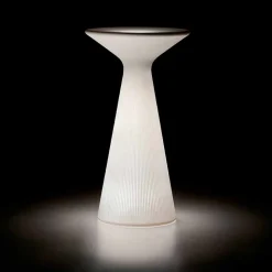 Tavolino Luminoso da Esterno in Polipropilene Bianco Made in Italy - Desmond