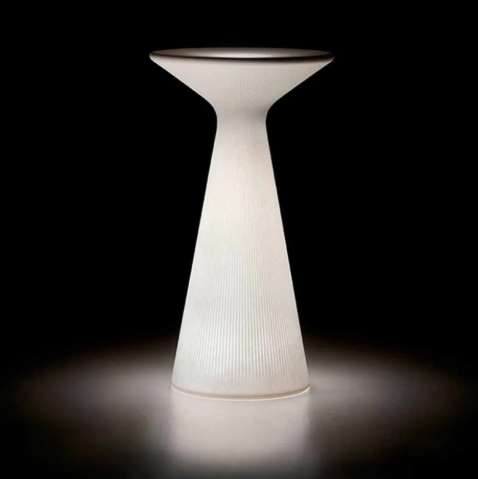 Tavolino Luminoso da Esterno in Polipropilene Bianco Made in Italy - Desmond