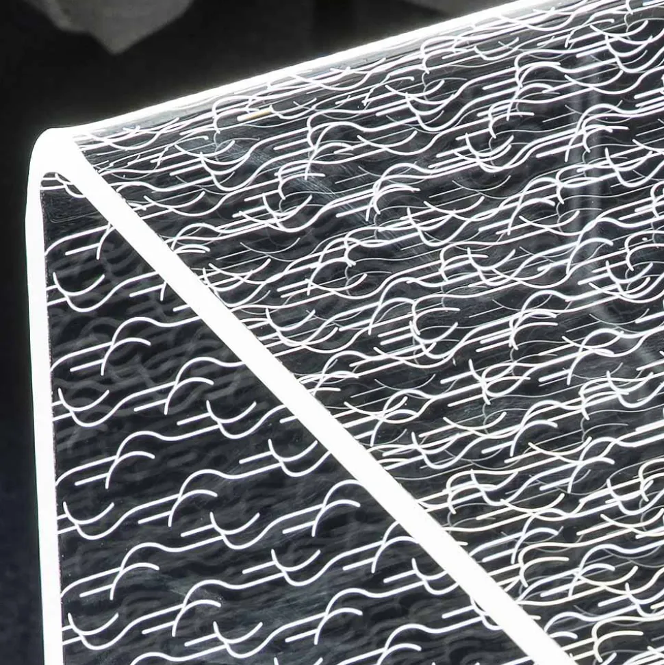 Tavolino Luminoso Led Acrilico Trasparente Decoro Inciso a Laser - Robiola